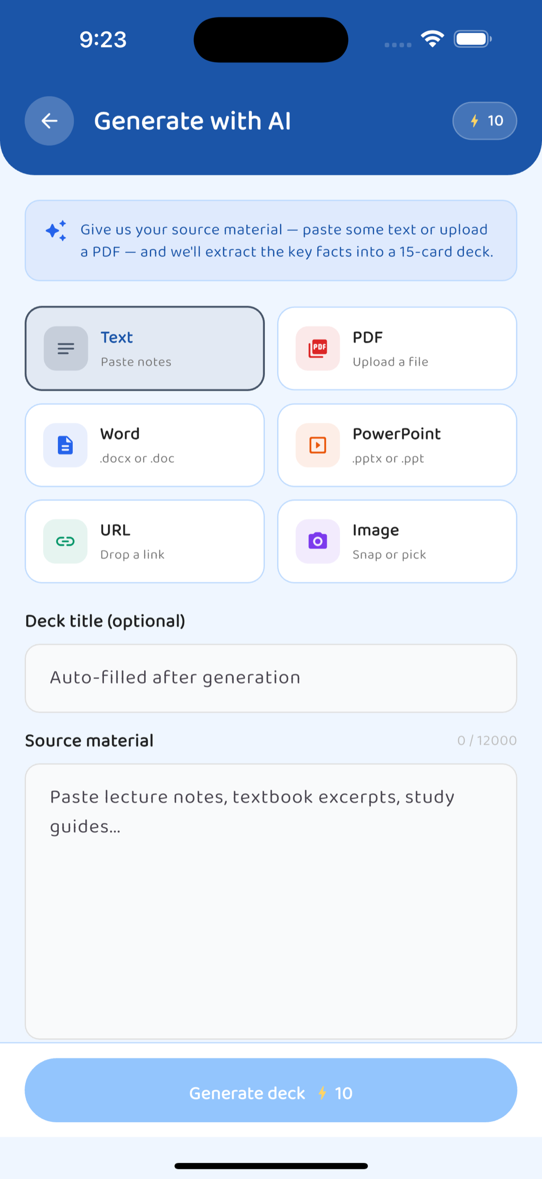 Generate a deck with AI