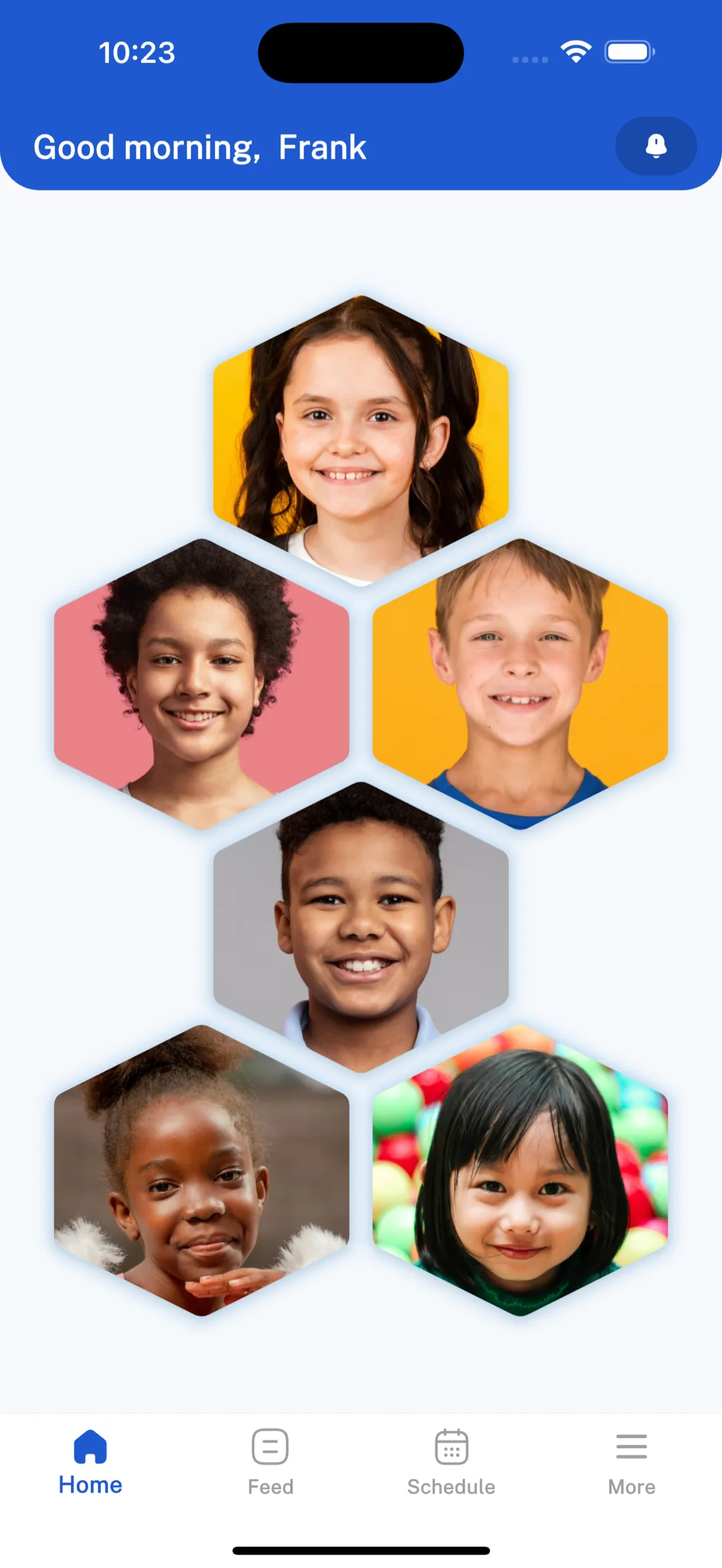 The Minerva parent app — your children at a glance