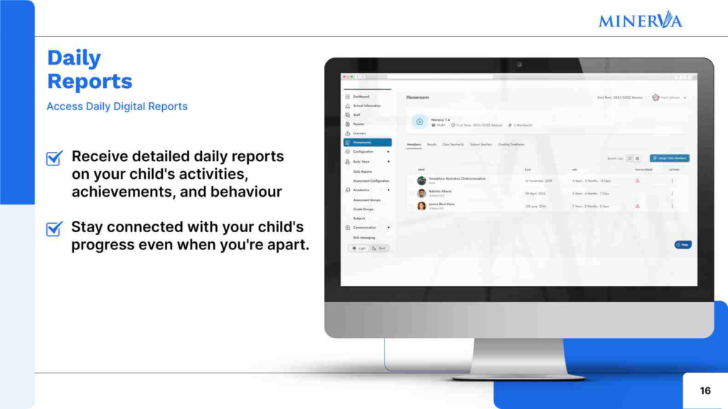 School daily report dashboard